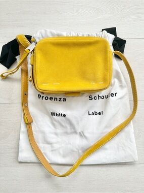 Proenza Schouler White Label Watts Suede Camera Bag Saffron Yellow